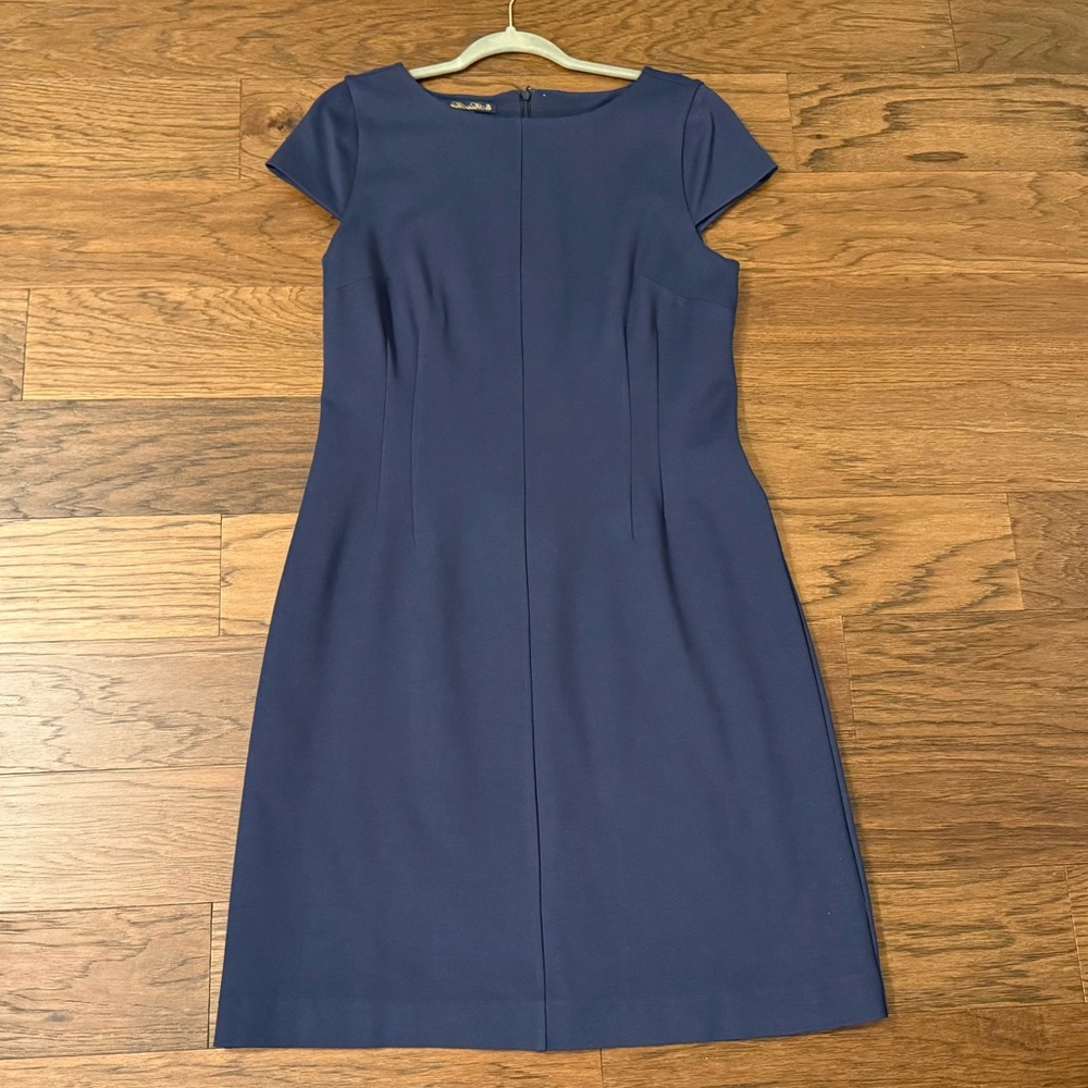 Navy Stretch Ponte Sheath